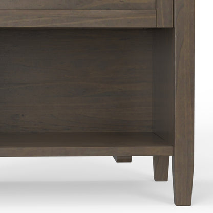 Dark Brown Wood Nightstand - 24" Wide for Bedroom