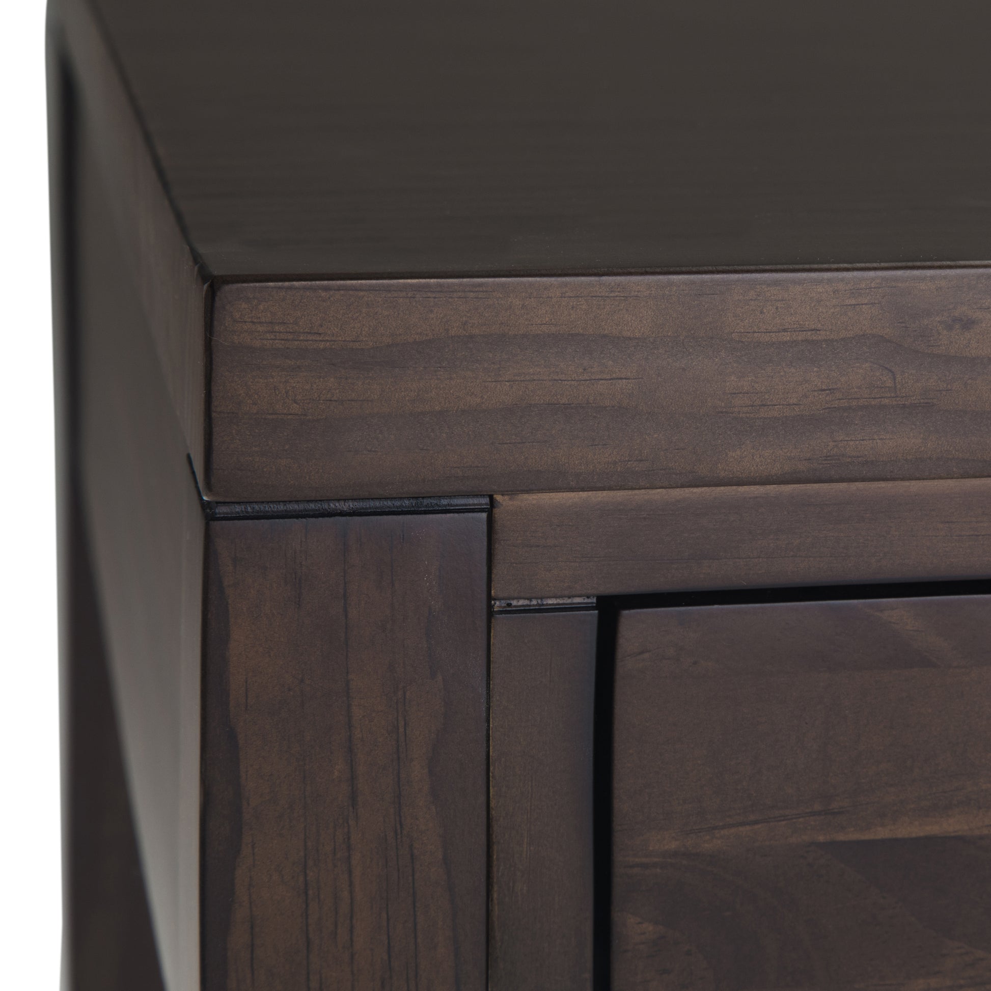 Dark Brown Solid Wood Desk with Keyboard Tray for Home Office