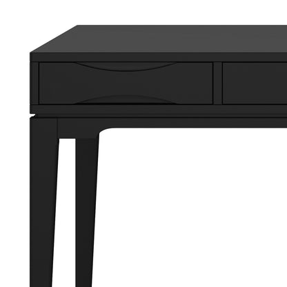 Mid-Century Wood Desk with Keyboard Tray and Storage for Home Office