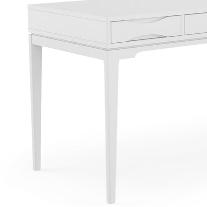 Mid-Century Solid Wood Desk with Storage and Keyboard Tray for Home Office