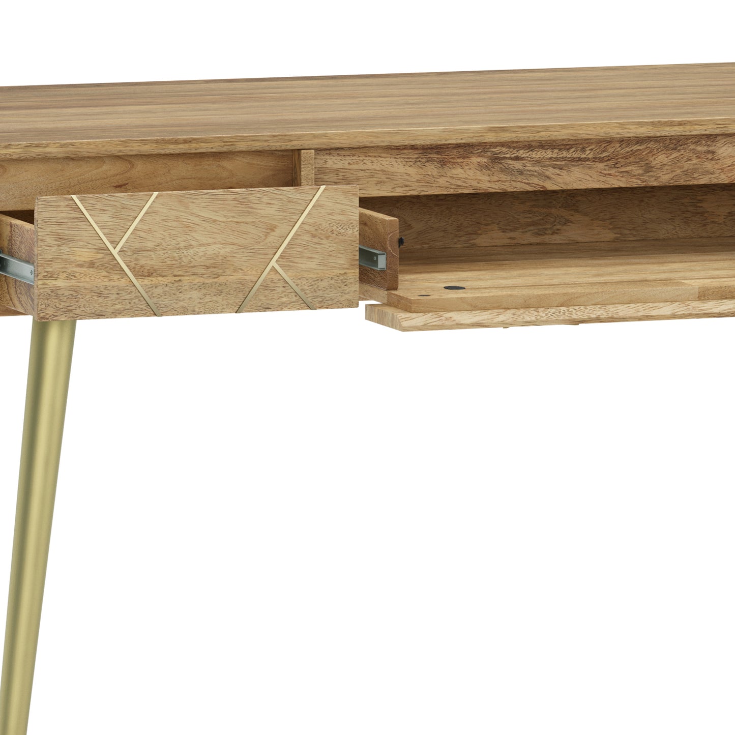 Light Brown Wood Desk - Home Office Storage