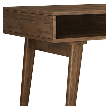 Rustic Dark Brown Desk with Drawers - Home Office Storage