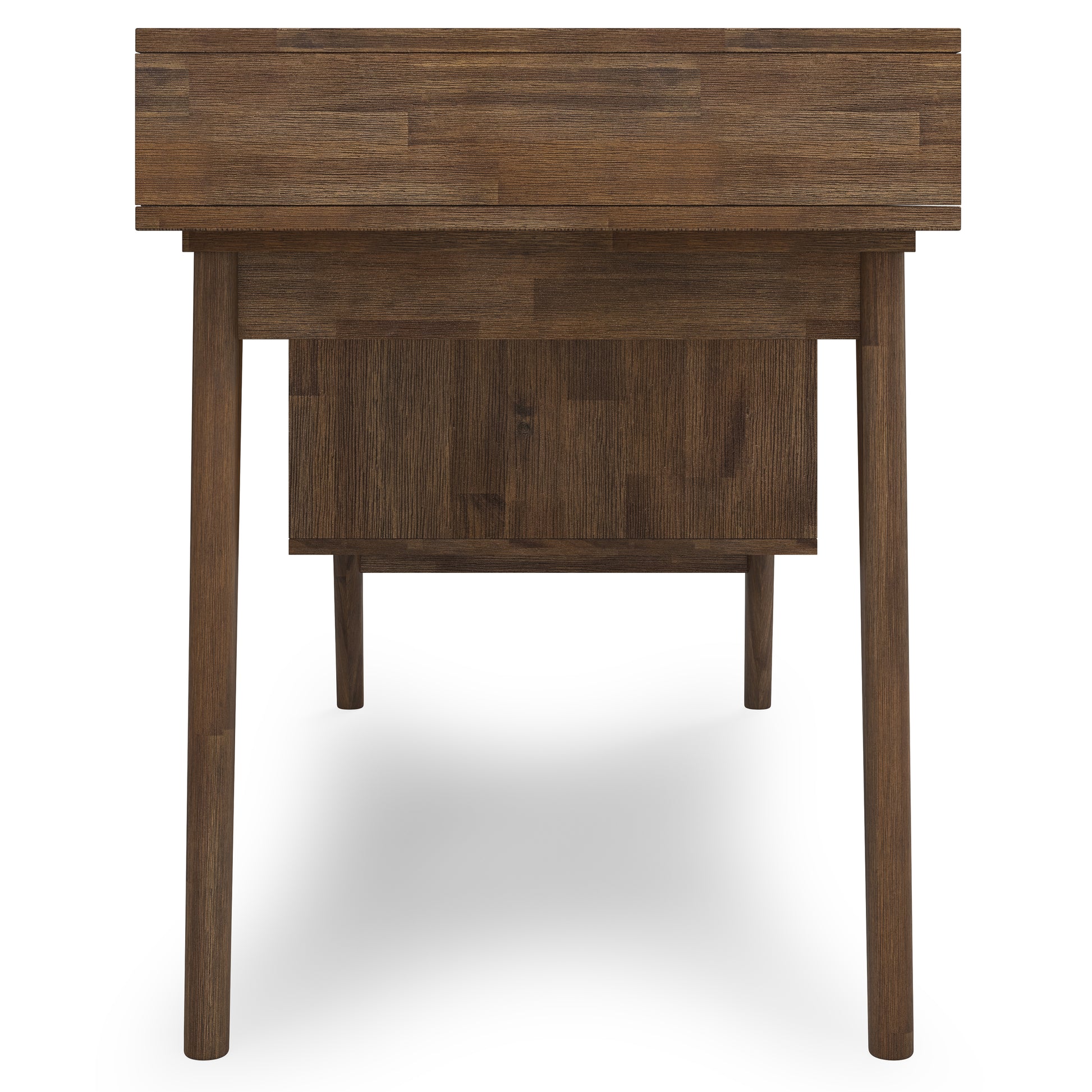 Rustic Dark Brown Desk with Drawers - Home Office Storage
