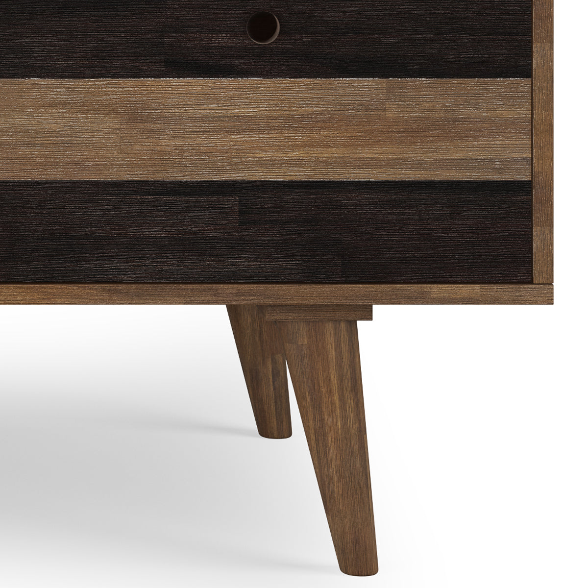 Rustic Dark Brown Desk with Drawers - Home Office Storage