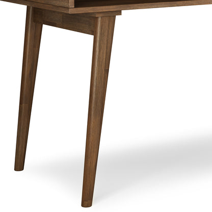Rustic Dark Brown Desk with Drawers - Home Office Storage