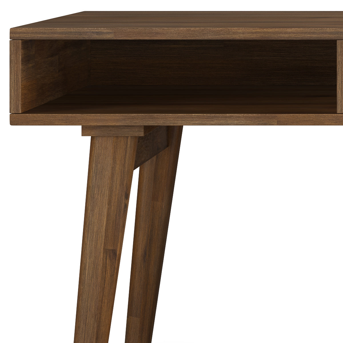 Rustic Dark Brown Desk with Drawers - Home Office Storage