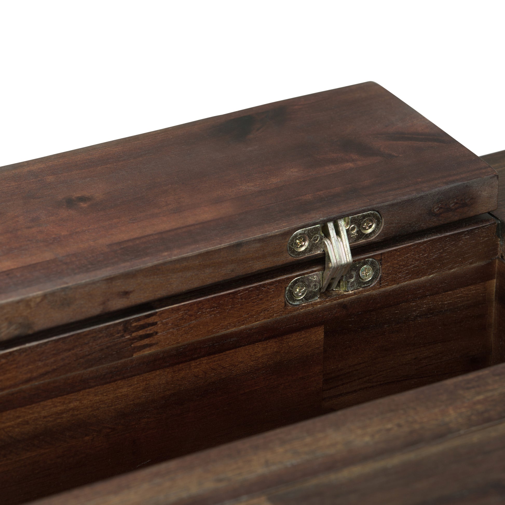 Dark Brown Wood Desk with Hidden Storage