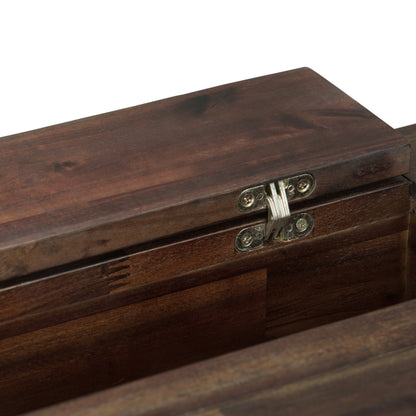 Dark Brown Wood Desk with Hidden Storage