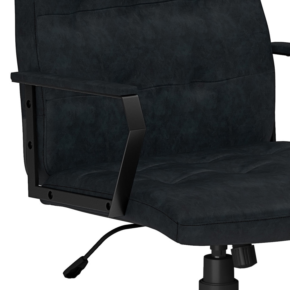 Blue Faux Leather Office Chair - Foley Swivel