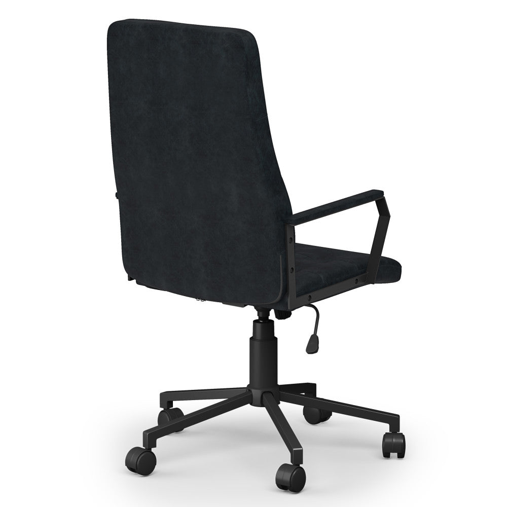 Blue Faux Leather Office Chair - Foley Swivel