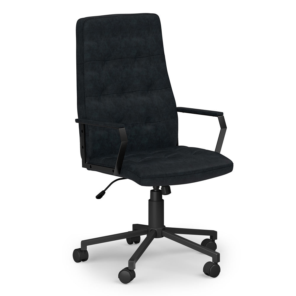 Blue Faux Leather Office Chair - Foley Swivel