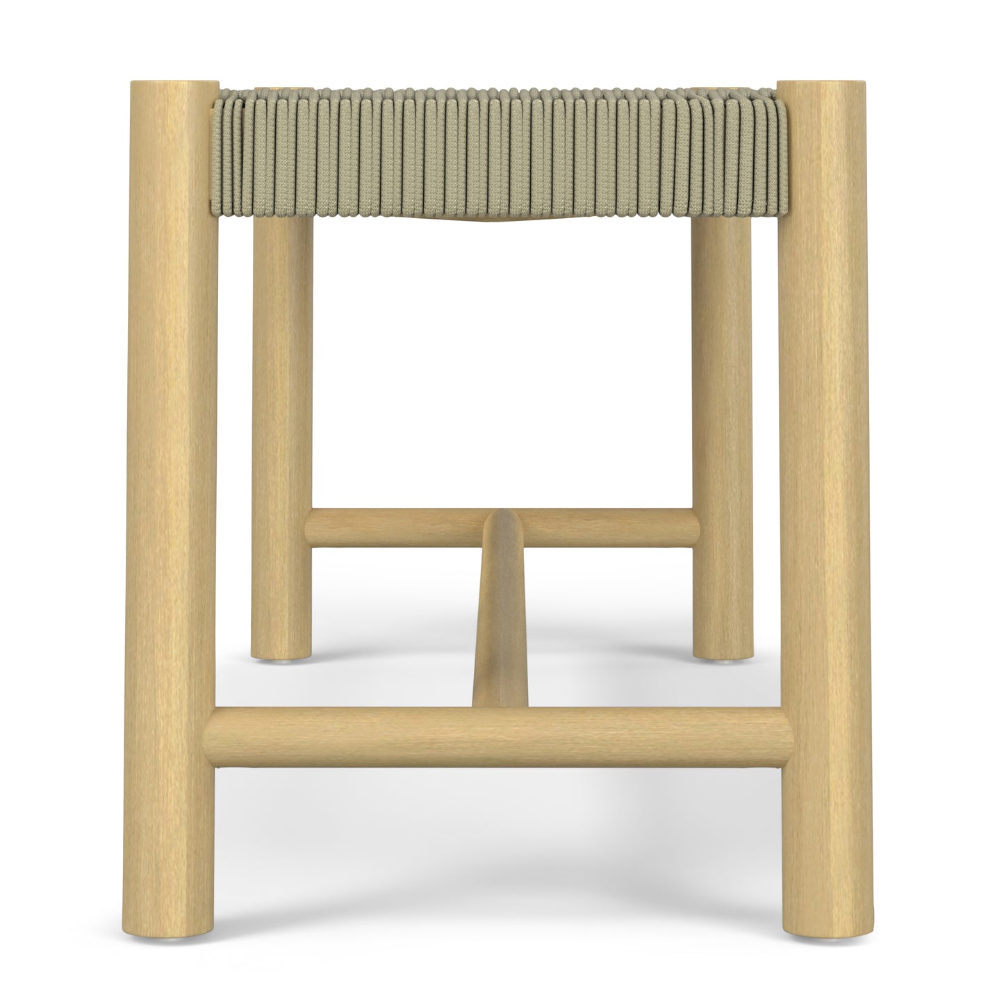 Gray Acacia Wood Bench - Seats Two for Patio Outdoor Spaces