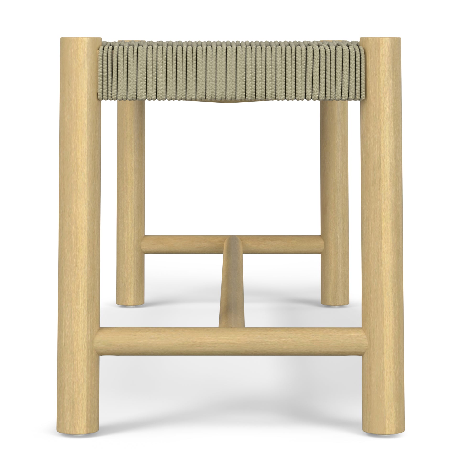 Gray Acacia Wood Bench - Seats Two for Patio Outdoor Spaces