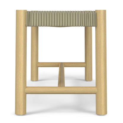 Gray Acacia Wood Bench - Seats Two for Patio Outdoor Spaces