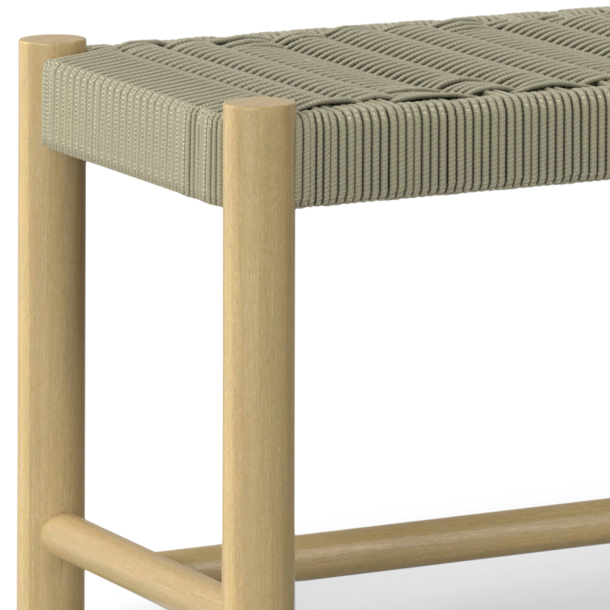 Gray Acacia Wood Bench - Seats Two for Patio Outdoor Spaces