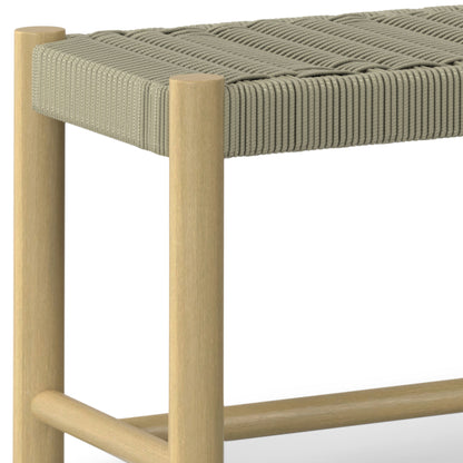 Gray Acacia Wood Bench - Seats Two for Patio Outdoor Spaces