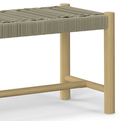 Gray Acacia Wood Bench - Seats Two for Patio Outdoor Spaces