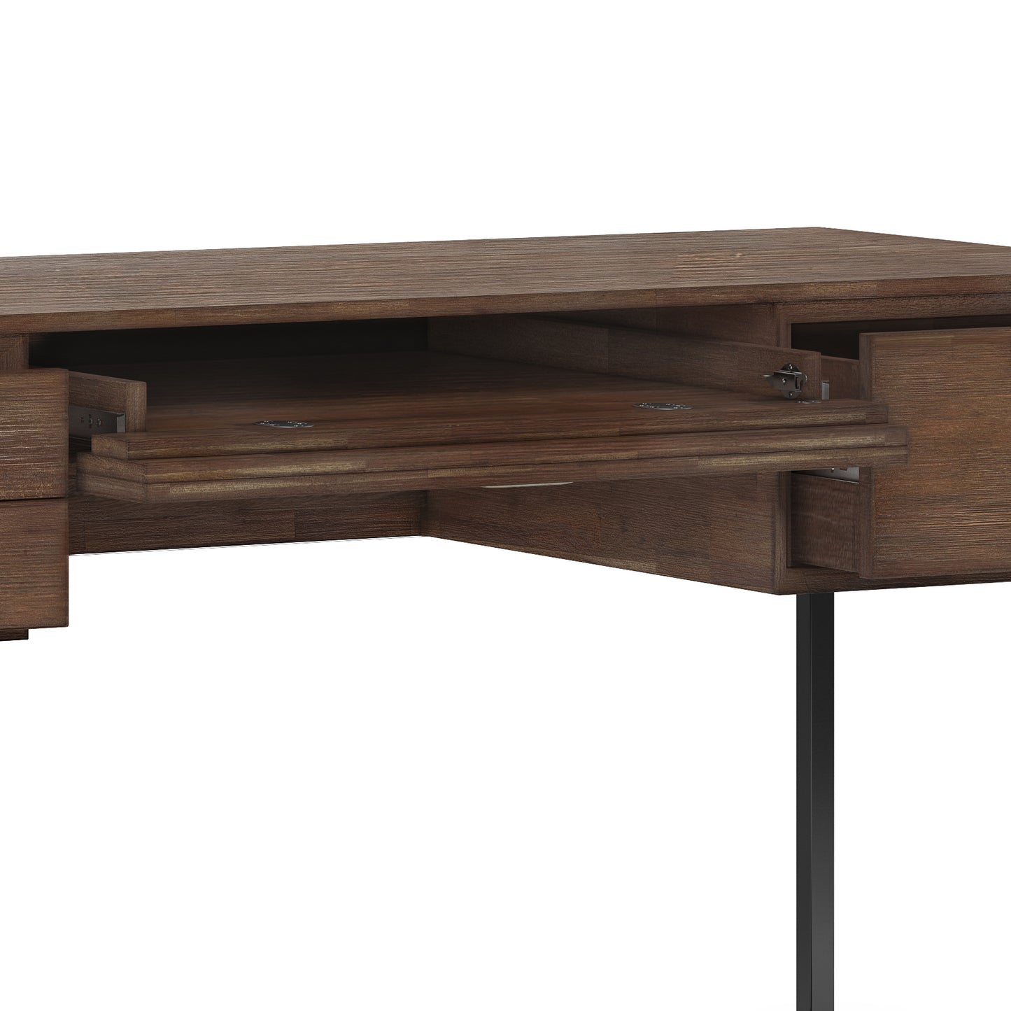 Large Solid Wood Desk with Keyboard Tray and Storage for Office