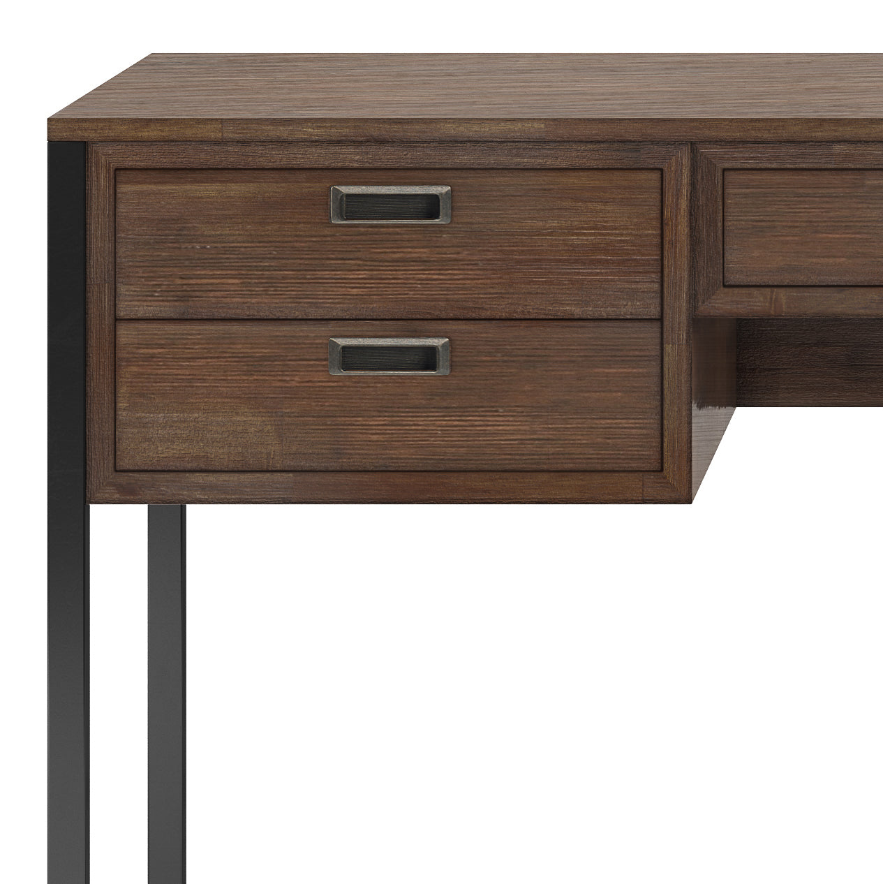 Large Solid Wood Desk with Keyboard Tray and Storage for Office