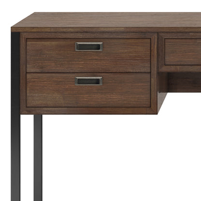 Large Solid Wood Desk with Keyboard Tray and Storage for Office