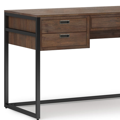 Large Solid Wood Desk with Keyboard Tray and Storage for Office