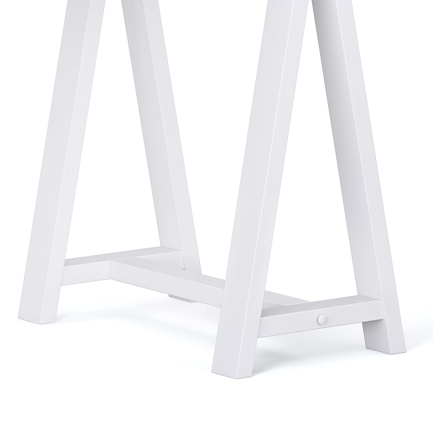 White Wood Sawhorse Desk - Home Office Storage