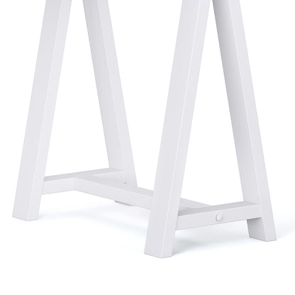 White Wood Sawhorse Desk - Home Office Storage