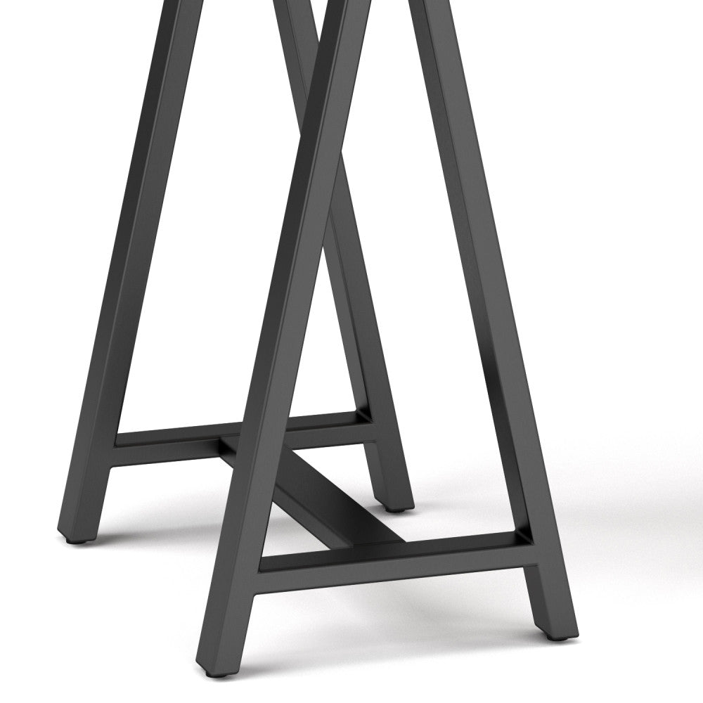 Walnut Wood Desk with Metal Sawhorse for Home Office Workspace
