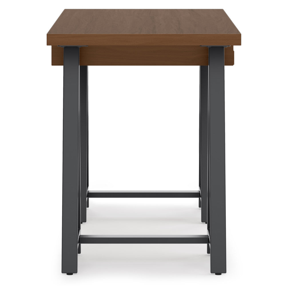 Dark Brown Walnut Veneer Desk - Small Workspace Table