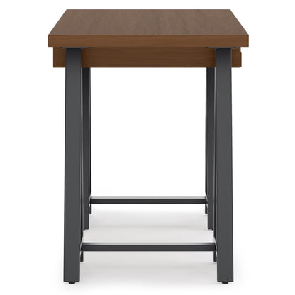 Dark Brown Walnut Veneer Desk - Small Workspace Table