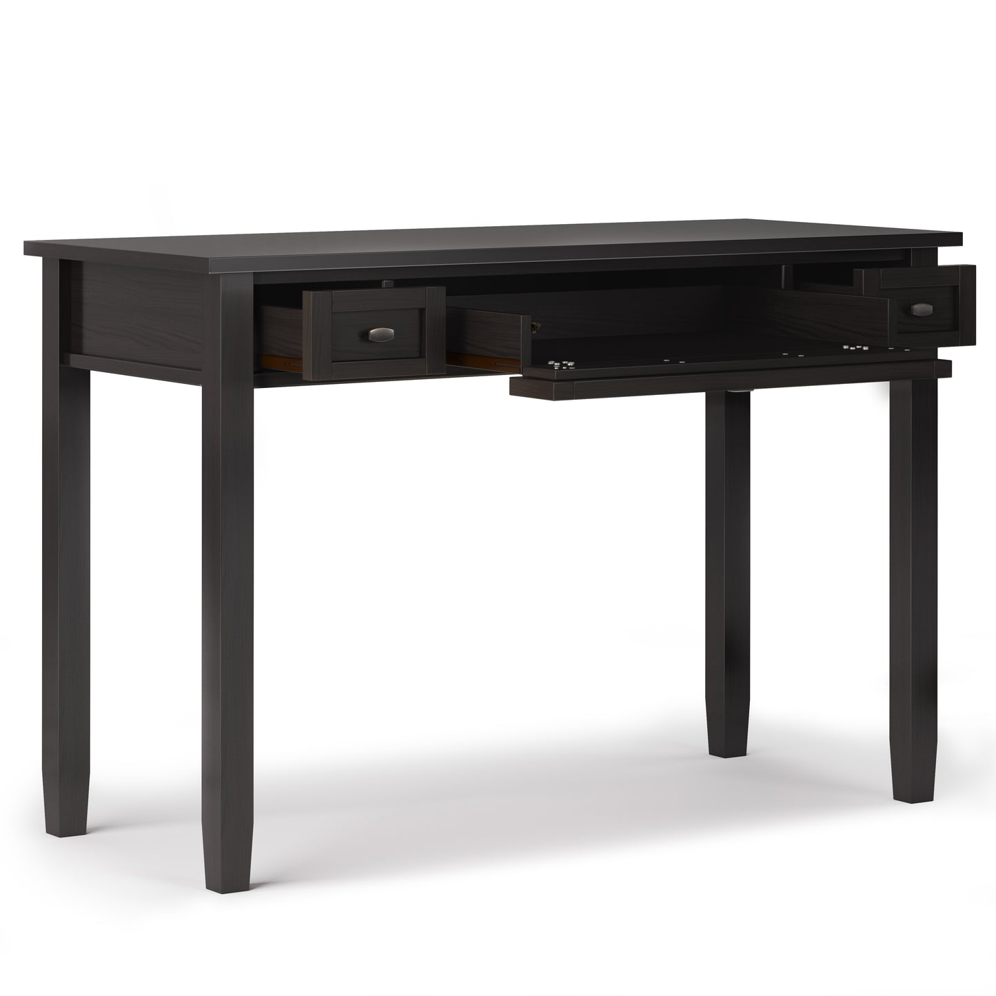Solid Wood Shaker Desk with Keyboard Tray and Storage for Home Office