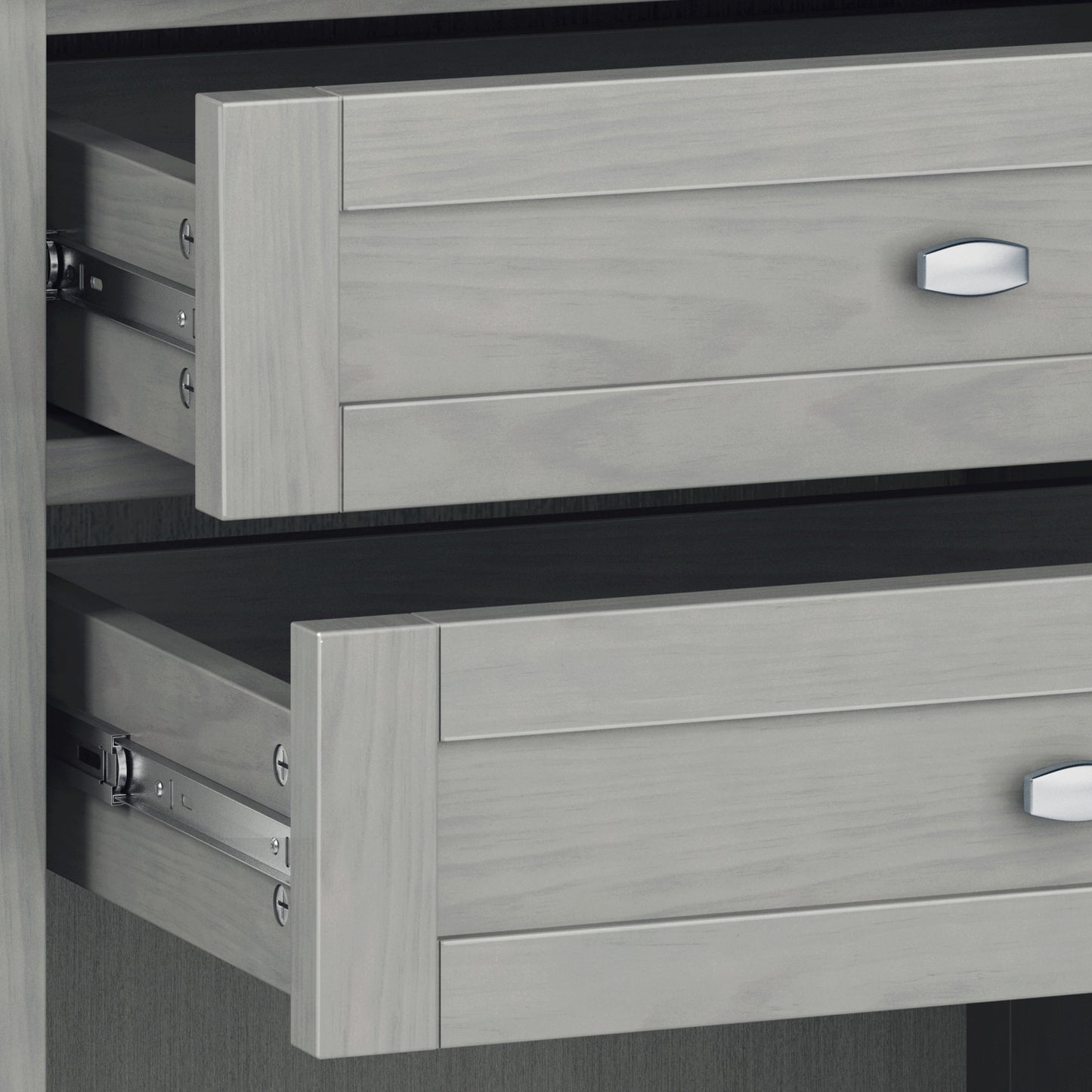 Gray Wood Nightstand with Two Drawers - 24" Wide