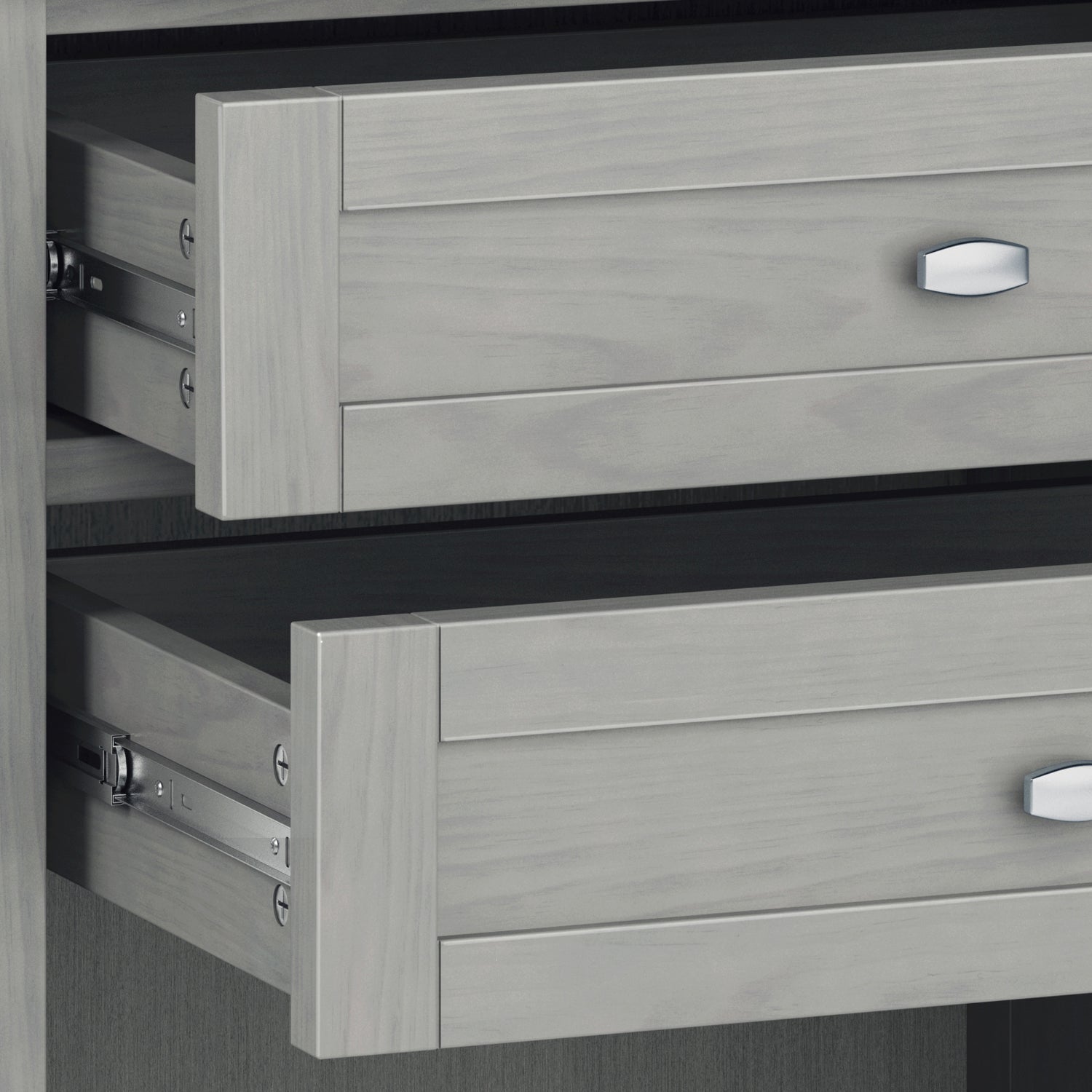 Gray Wood Nightstand with Two Drawers - 24" Wide