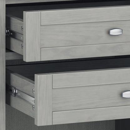 Gray Wood Nightstand with Two Drawers - 24" Wide