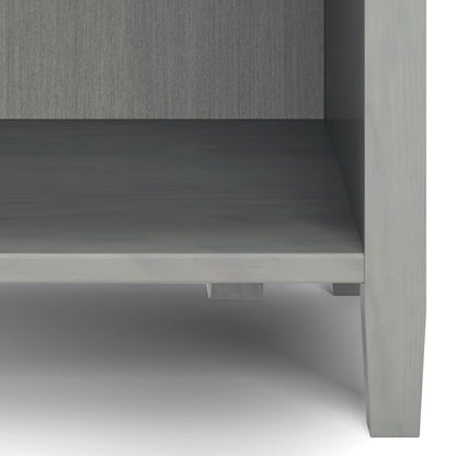 Gray Wood Nightstand with Two Drawers - 24" Wide