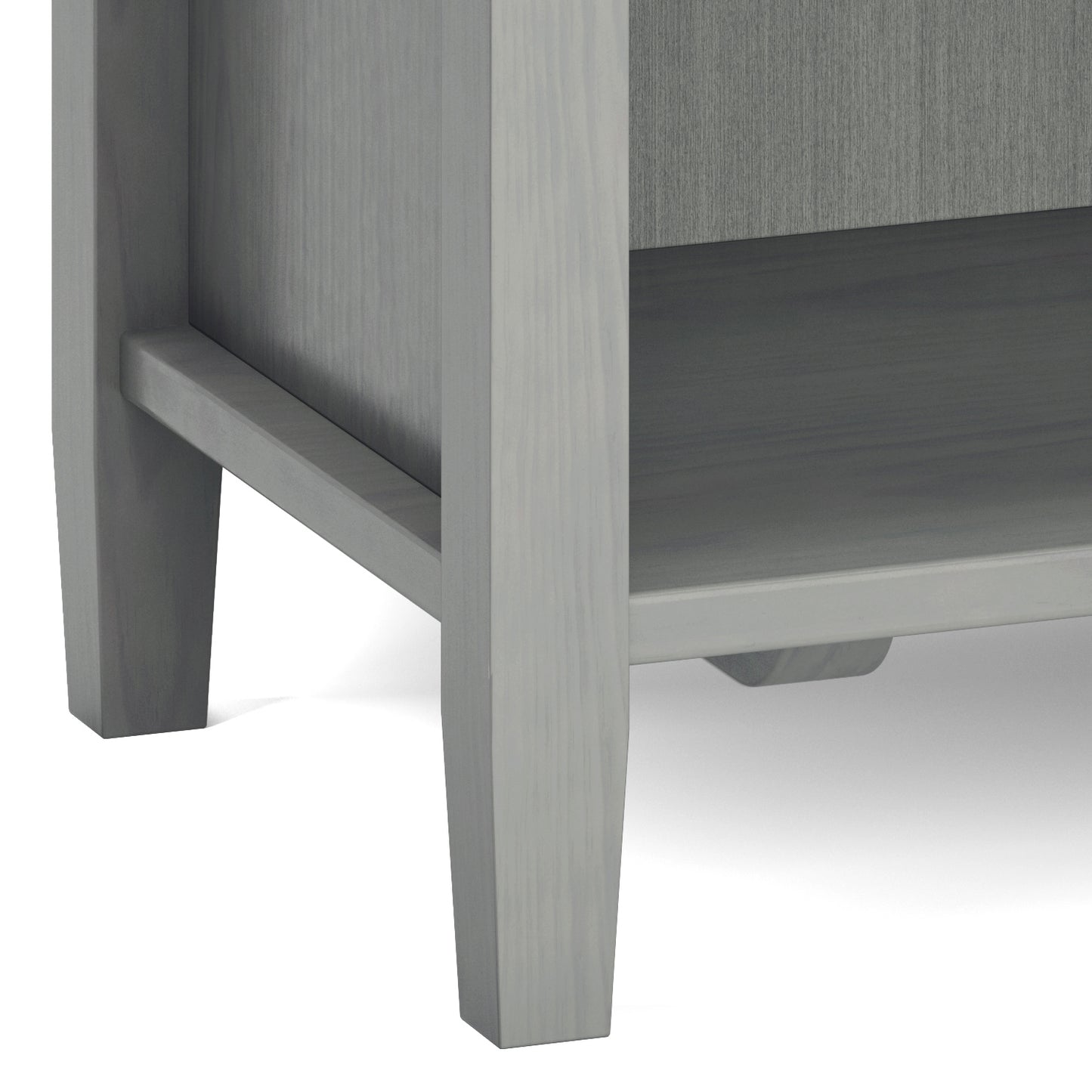 Gray Wood Nightstand with Two Drawers - 24" Wide