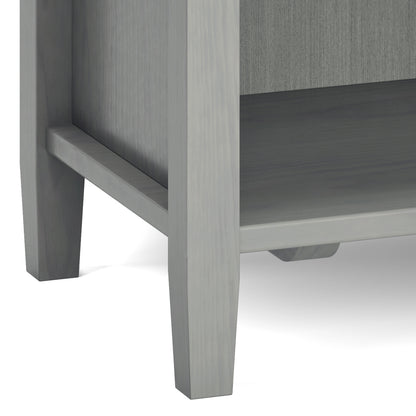 Gray Wood Nightstand with Two Drawers - 24" Wide