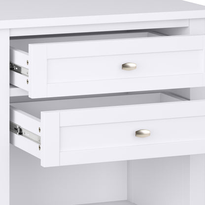 White Wood Nightstand - 24" Wide Bedroom Storage