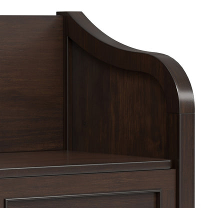 Chestnut Wood Entryway Bench with Storage