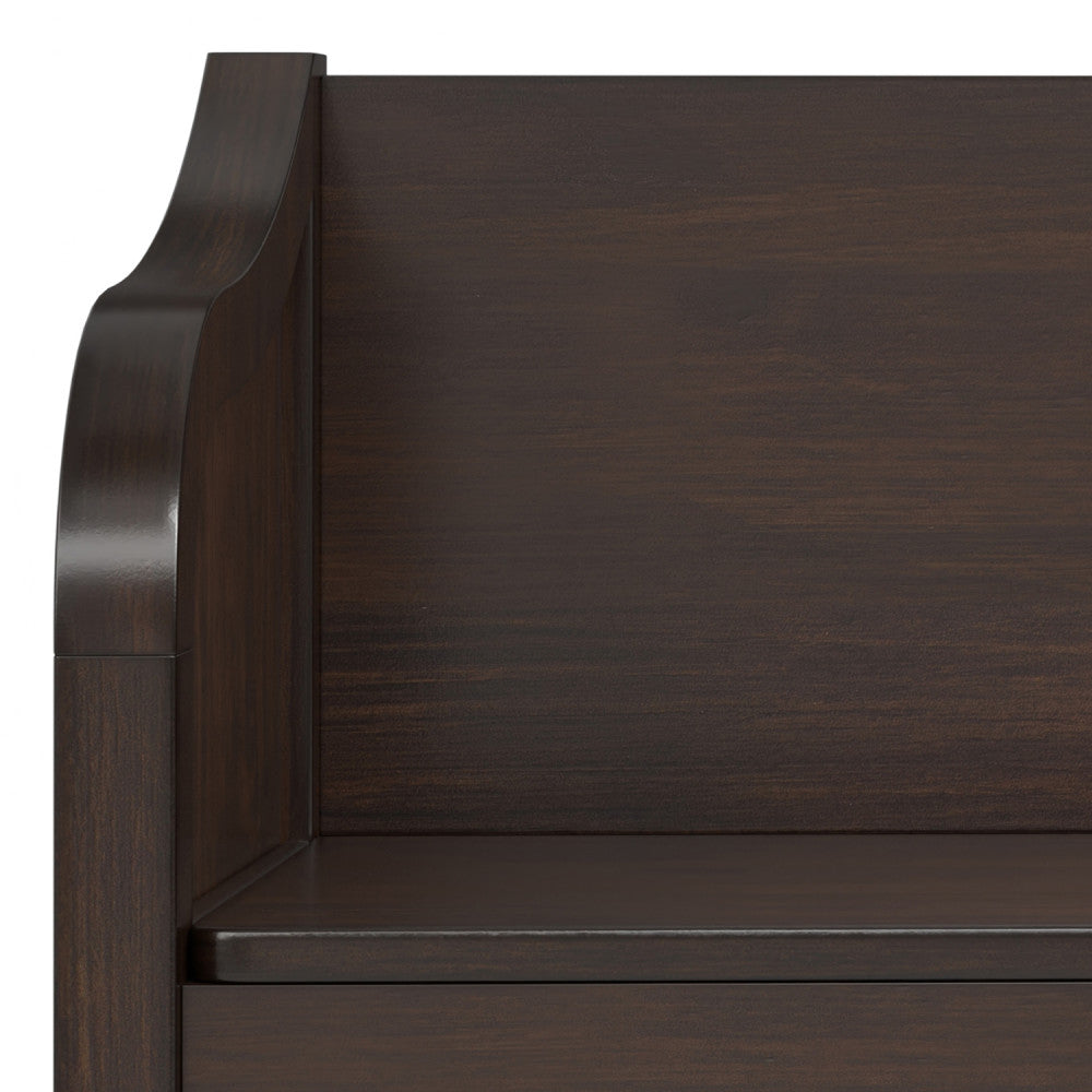 Chestnut Wood Entryway Bench with Storage