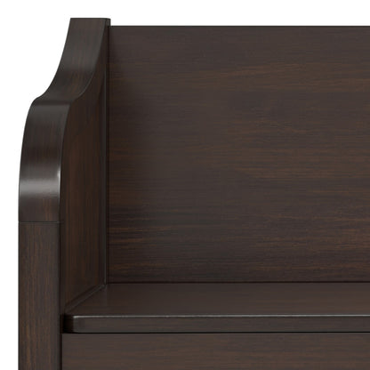 Chestnut Wood Entryway Bench with Storage