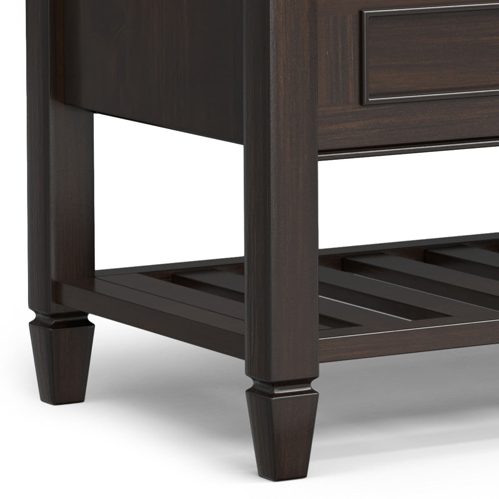 Chestnut Wood Entryway Bench with Storage