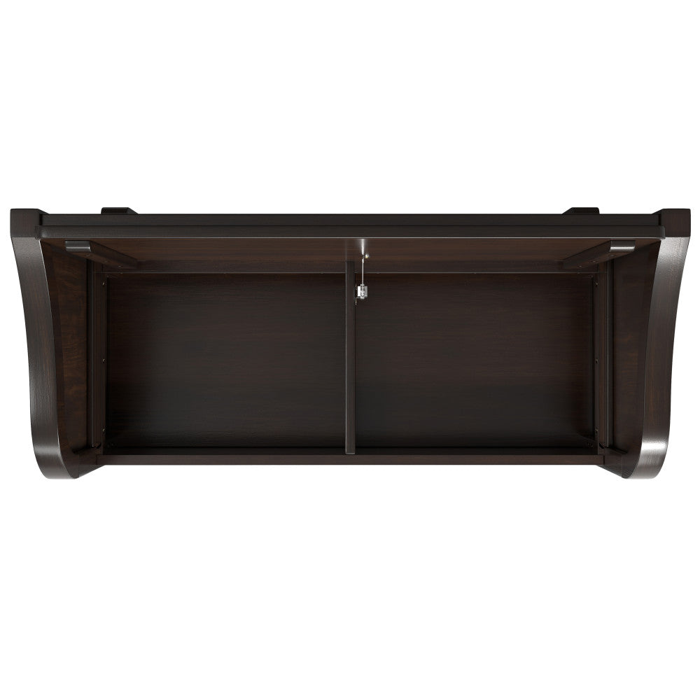 Chestnut Wood Entryway Bench with Storage