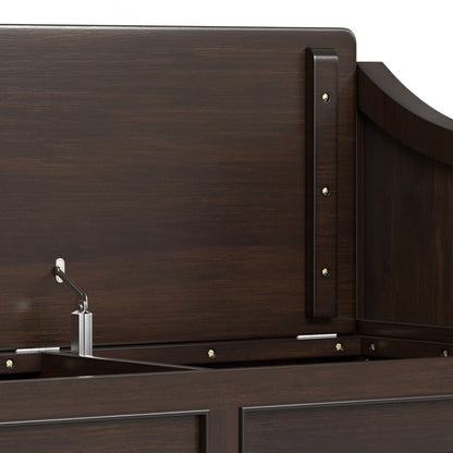Chestnut Wood Entryway Bench with Storage