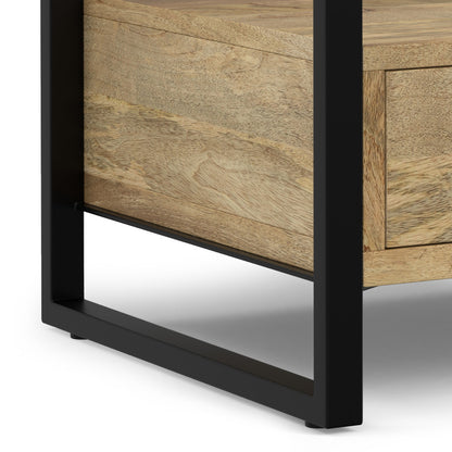 Riverside Bedside Table - Natural Metal Wood