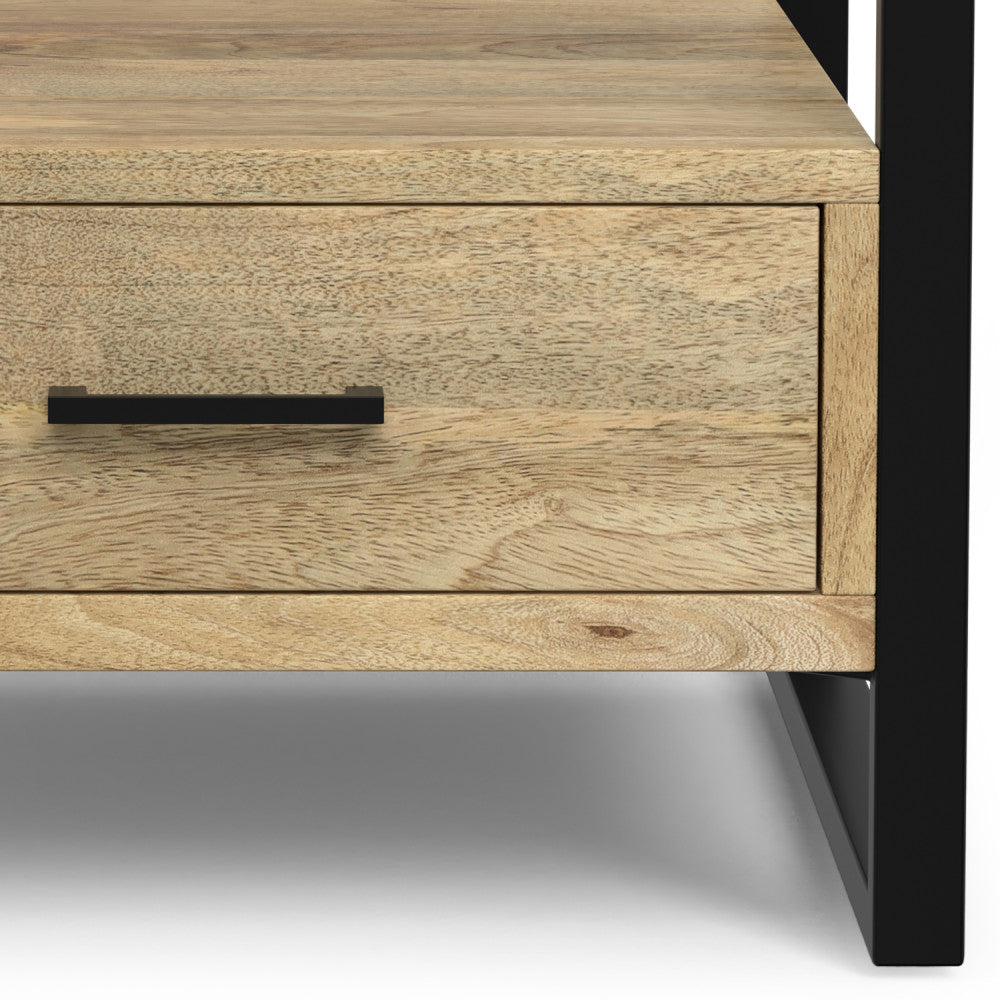 Riverside Bedside Table - Natural Metal Wood