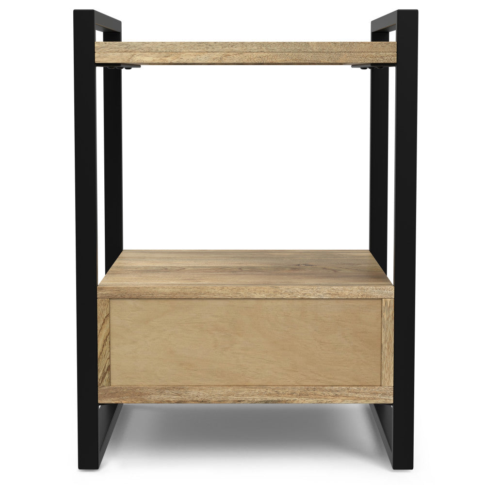Riverside Bedside Table - Natural Metal Wood