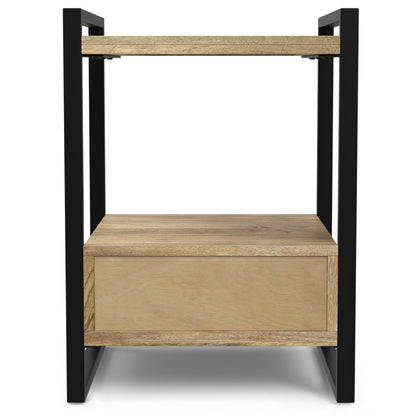Riverside Bedside Table - Natural Metal Wood