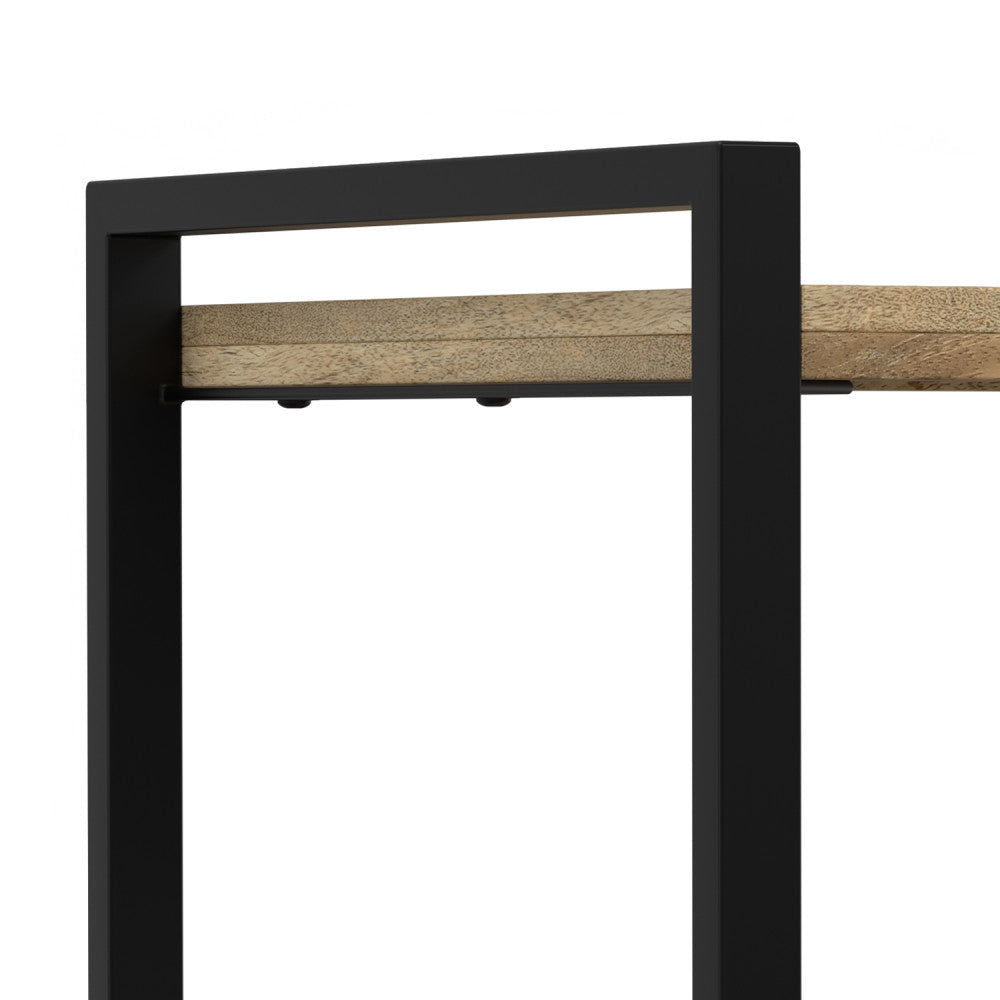 Riverside Bedside Table - Natural Metal Wood