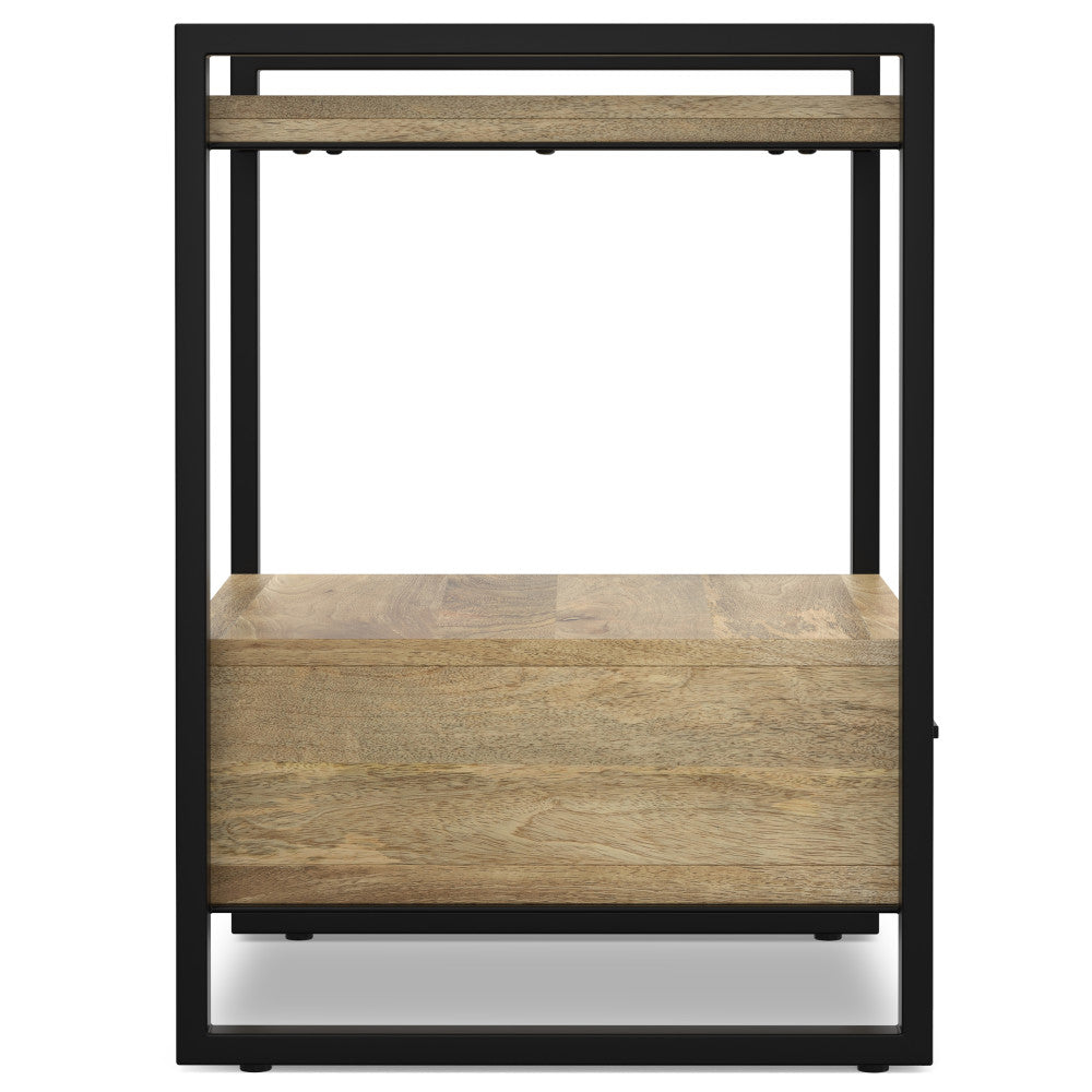 Riverside Bedside Table - Natural Metal Wood